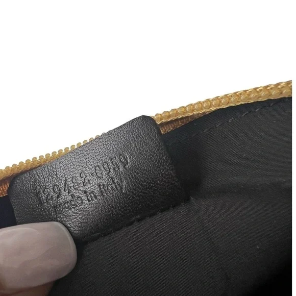 Yves Saint Laurent Leather Wristlet Clutch Rive Gauche Gold small Authentic - Picture 13 of 15